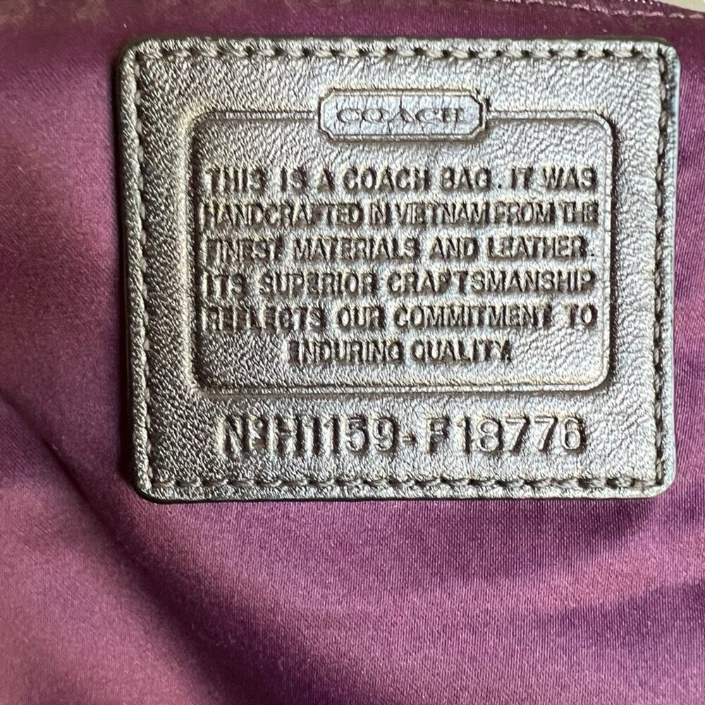 Coach Ashley Signature Metallic Charcoal Satchel Two-Way - Picture 6 of 12